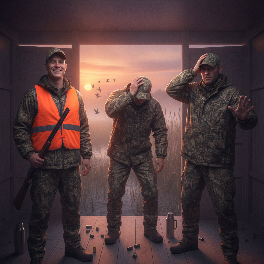 Bright orange vest representing gear not to bring duck hunting